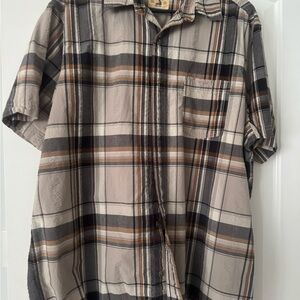 Men's Plaid Shirt in Gray and Brown